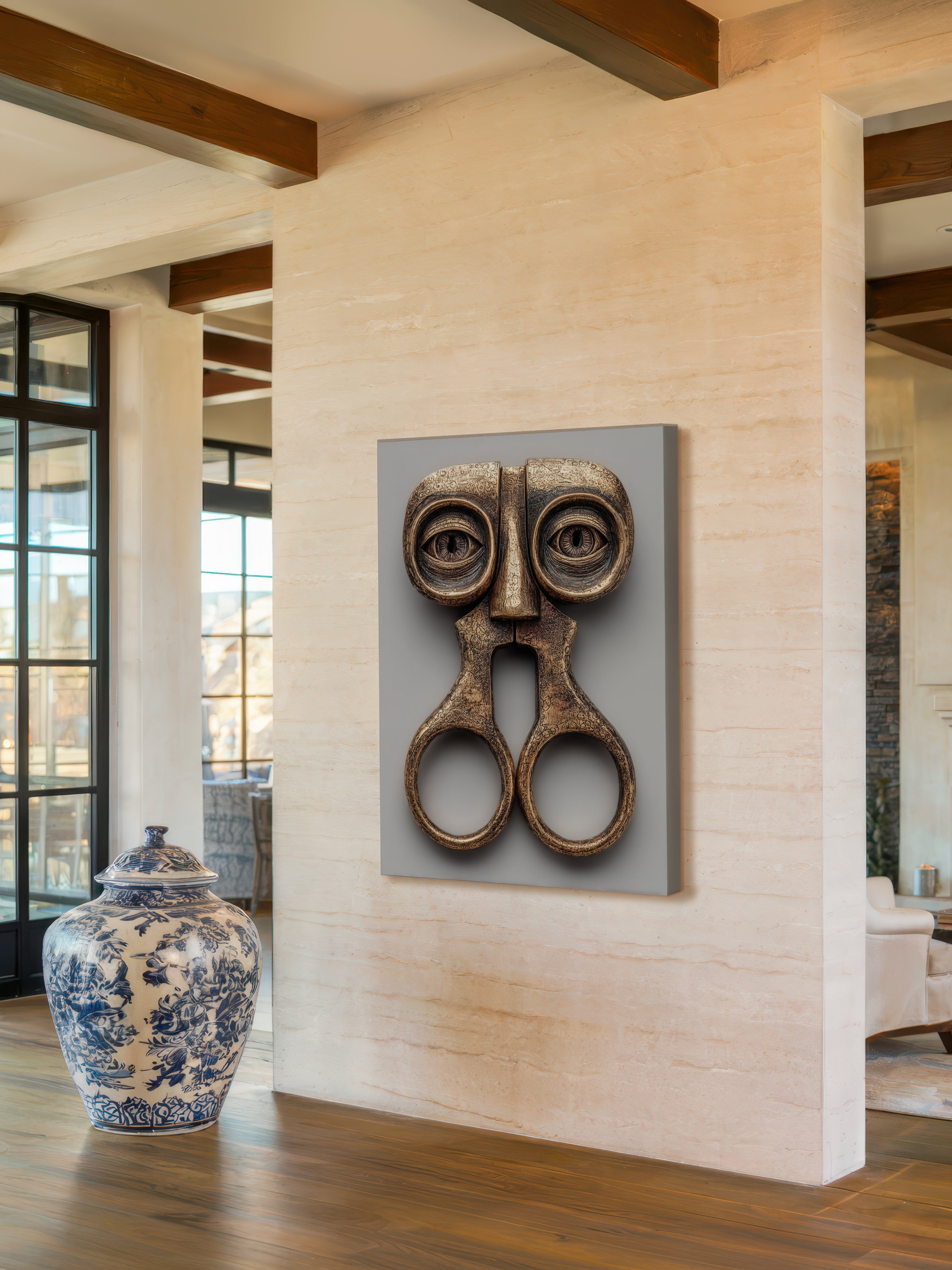 Scissors Face – Surreal Conceptual Wall Art 057
