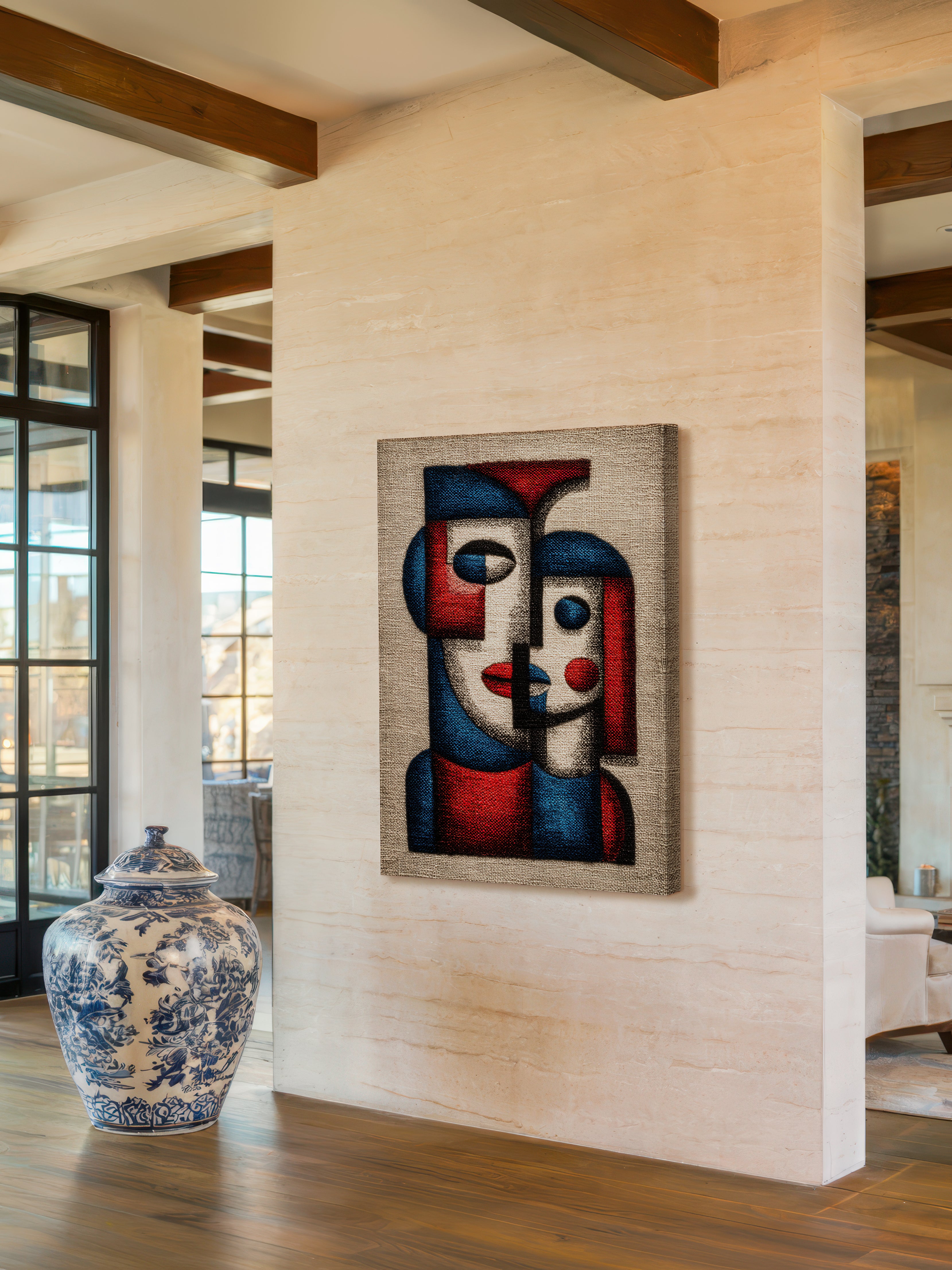 Folk Cubist Art – Surreal Folk Art Wall Art 145