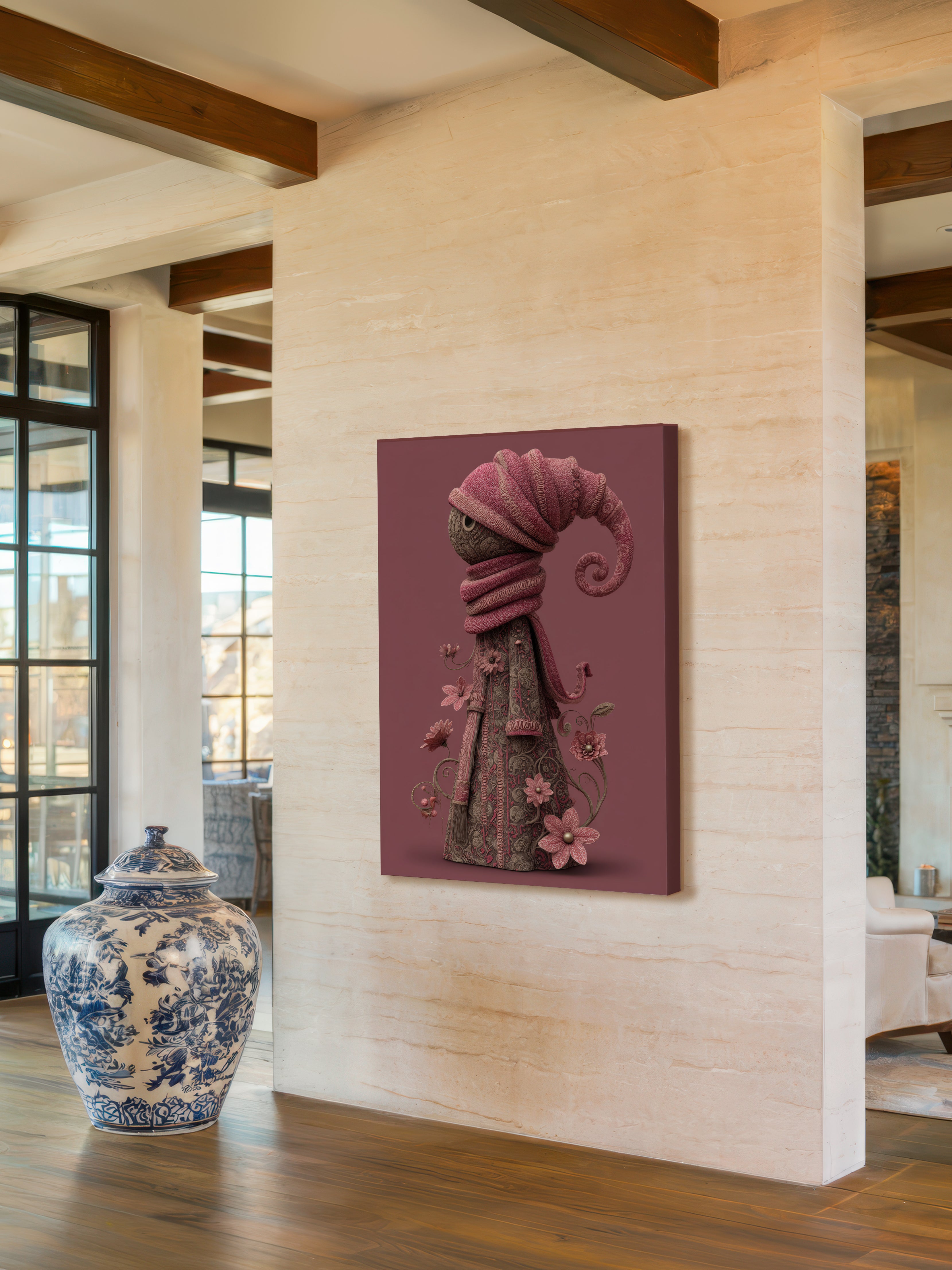 Contemporary Whimsical Portrait – Surreal Playful Figure Wall Art 210