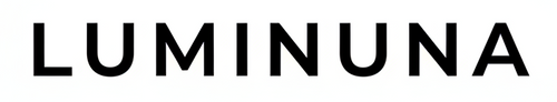 LUMINUNA text in black