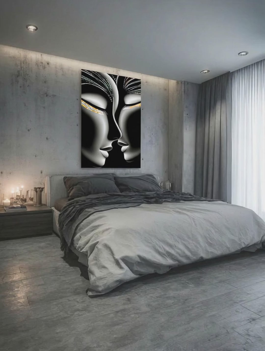 Tacit Intimacy – Surreal Dual Portrait Wall Art 524