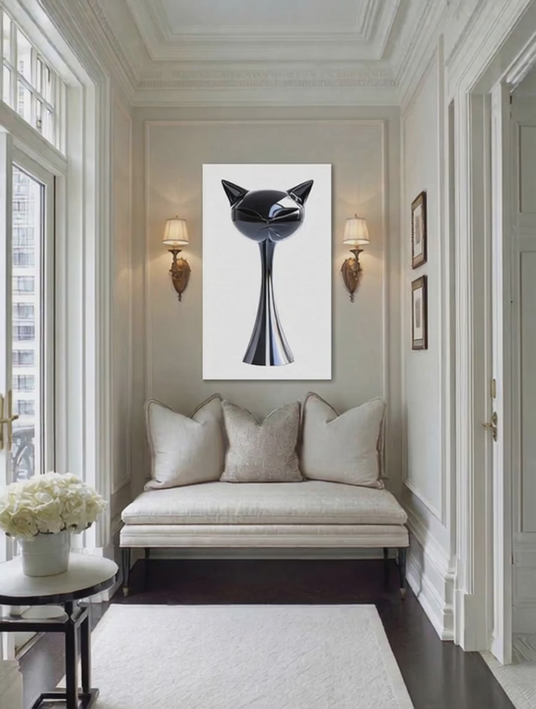 Modern Abstract Cat – Surreal Animal Wall Art 084
