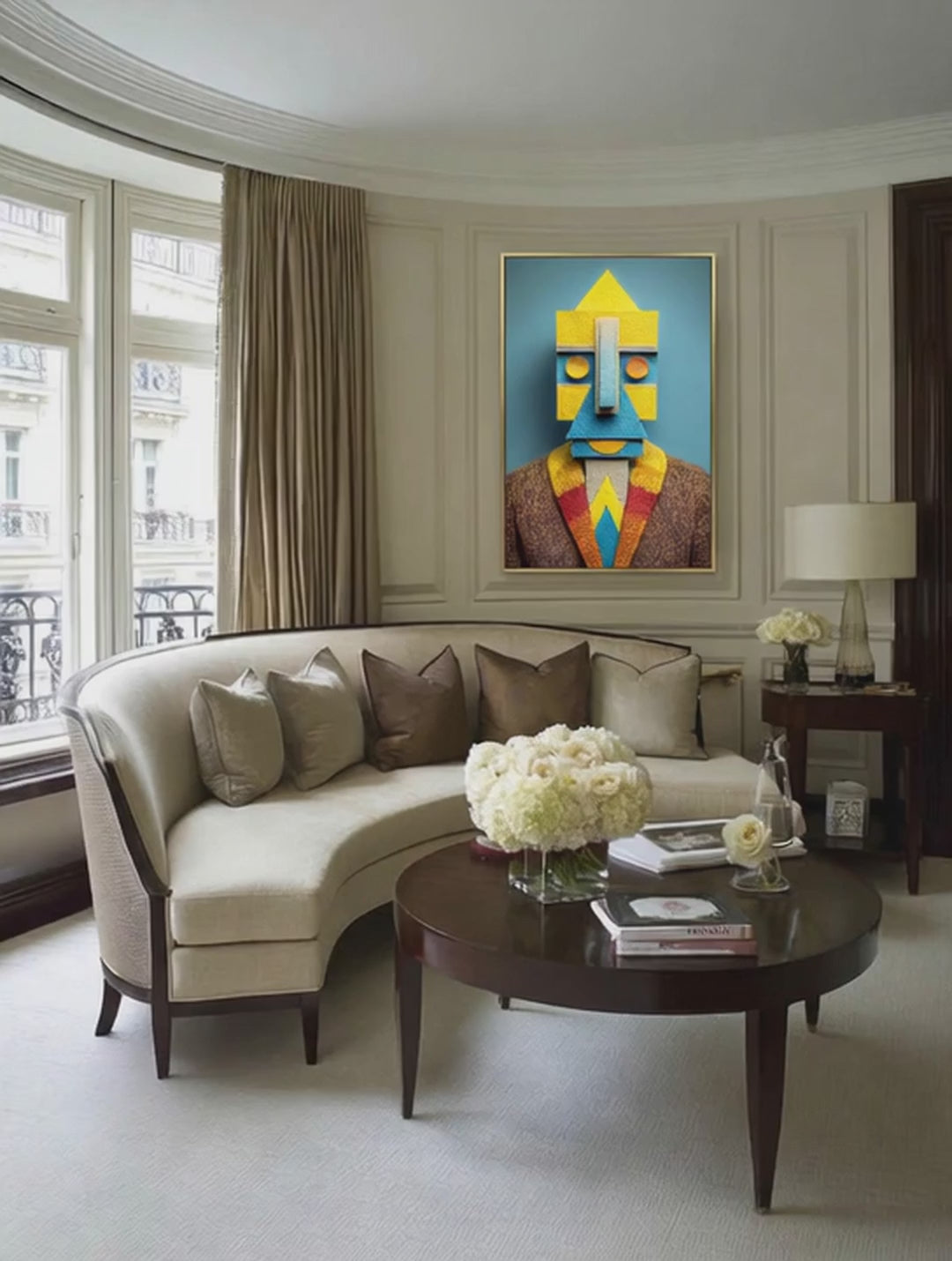 Block Head – Surreal Cubist Craft Portrait Wall Art 457