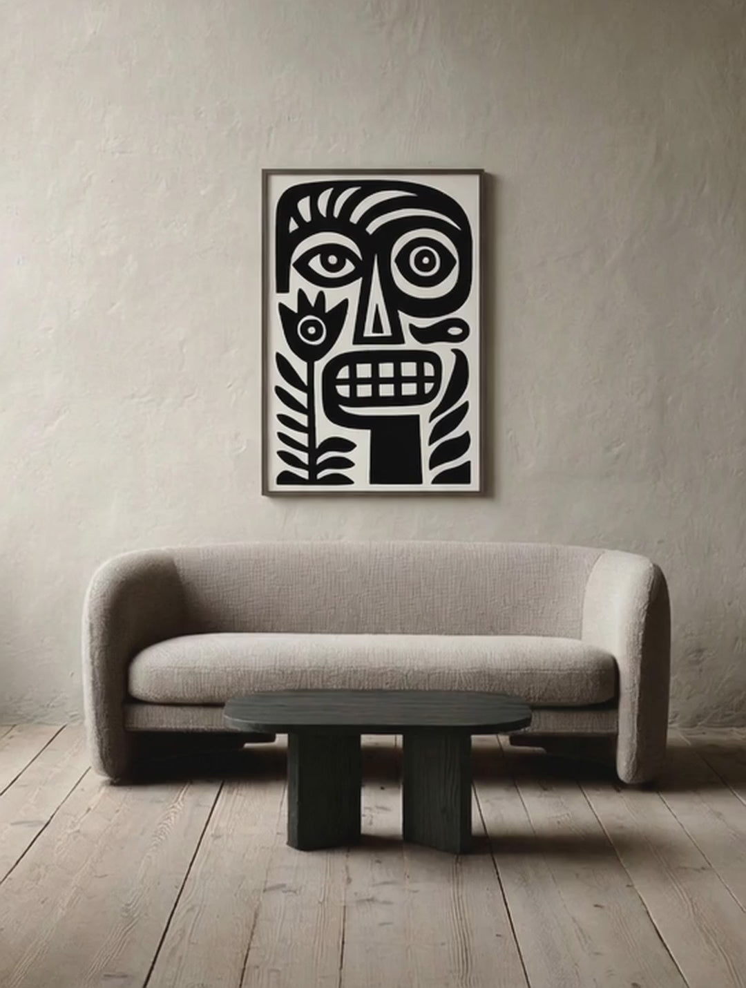 Plant Face Folk – Surreal Primitive Folk Print Wall Art 437