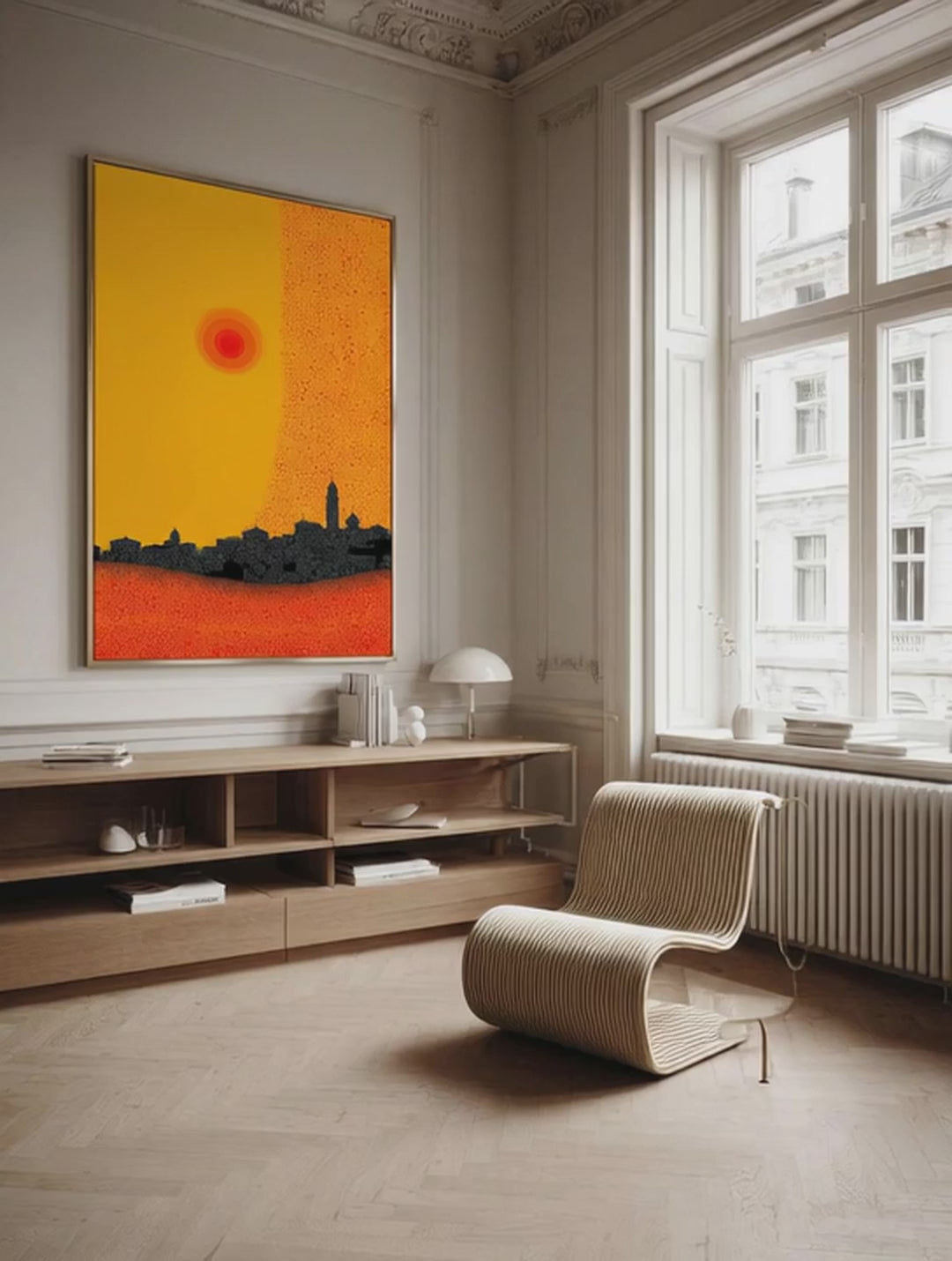 Heat Over the City – Surreal Graphic Cityscape Wall Art 435