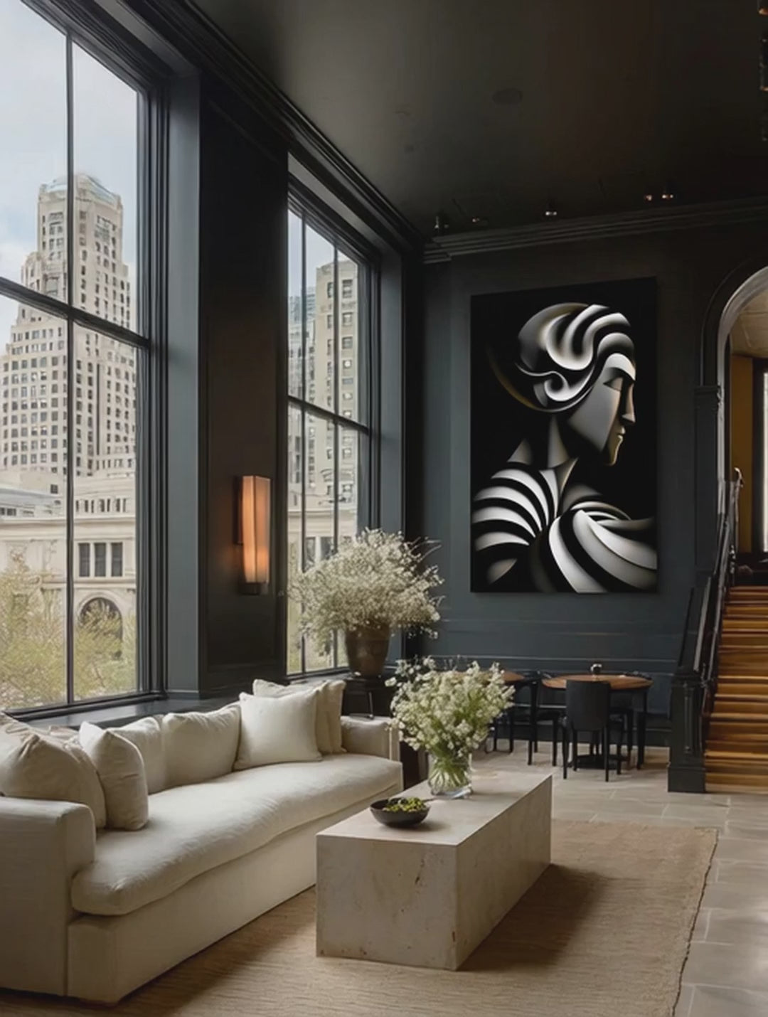 Eternal Flow – Surreal Sculptural Portrait Wall Art 520
