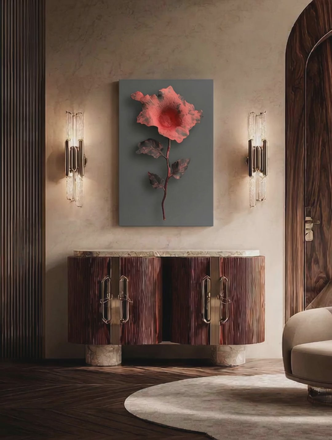 Iron Blossom – Surreal Industrial Botanical Wall Art 470