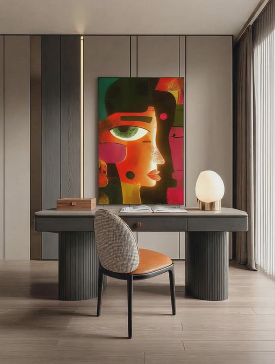 Radiant Muse – Surreal Psychedelic Pop Portrait Wall Art 561