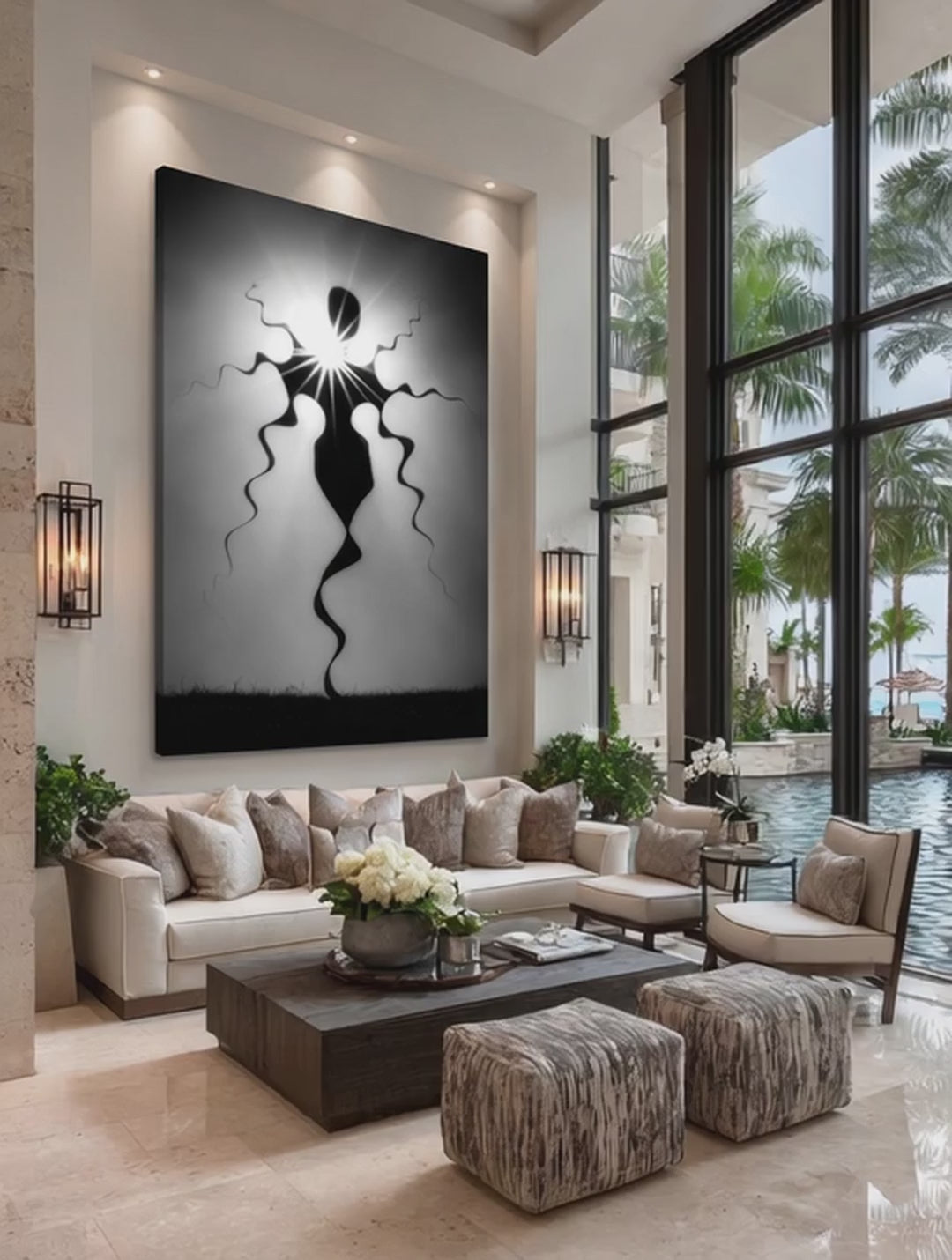 Elegant Night-Out – Surreal Abstract Silhouette Wall Art 544