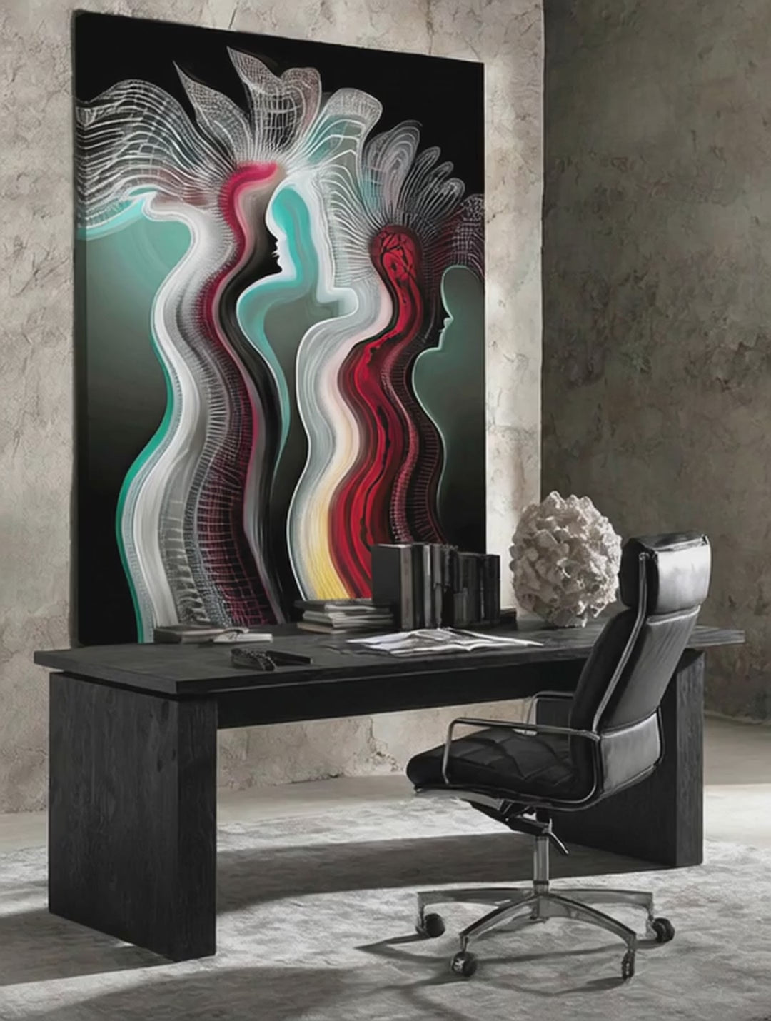 Luminous Echoes – Surreal Trio Silhouette Wall Art 527