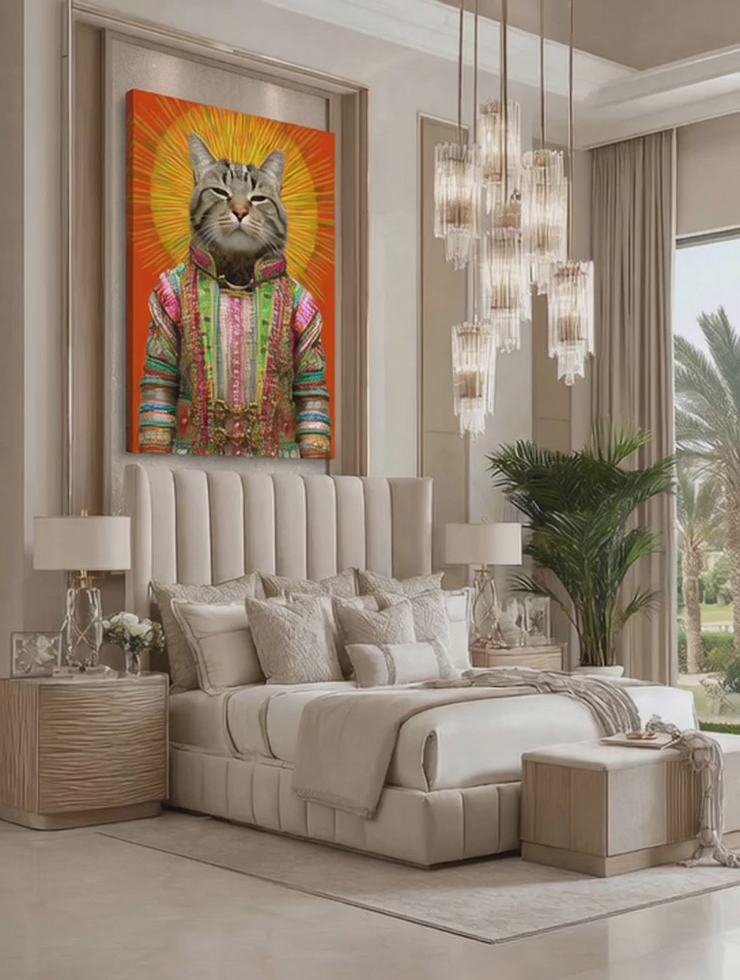Regal Cat Portrait – Surreal Animal Wall Art 078