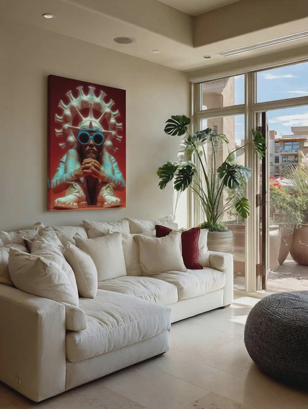 Contemporary Radiant Profile – Surreal Luminous Wall Art 053