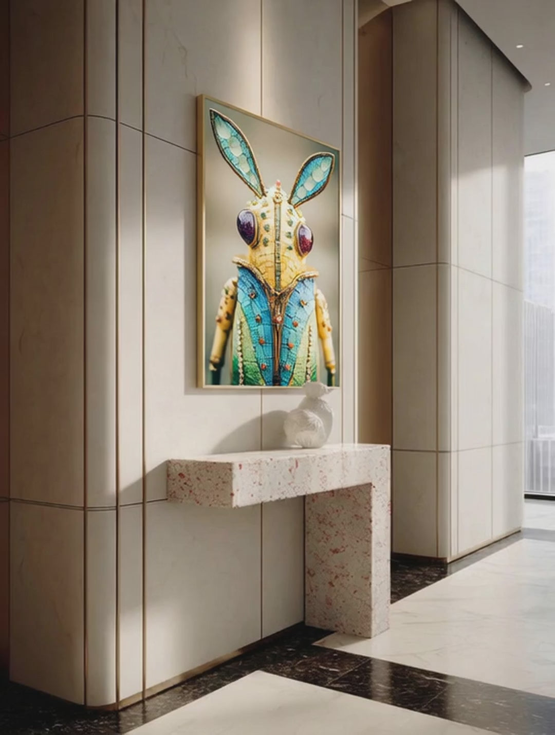 Jeweled Sentinel – Surreal Mosaic Portrait Wall Art 553