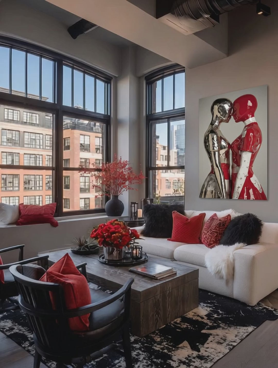 Sculptural Couple Art – Surreal Romantic Wall Art 096