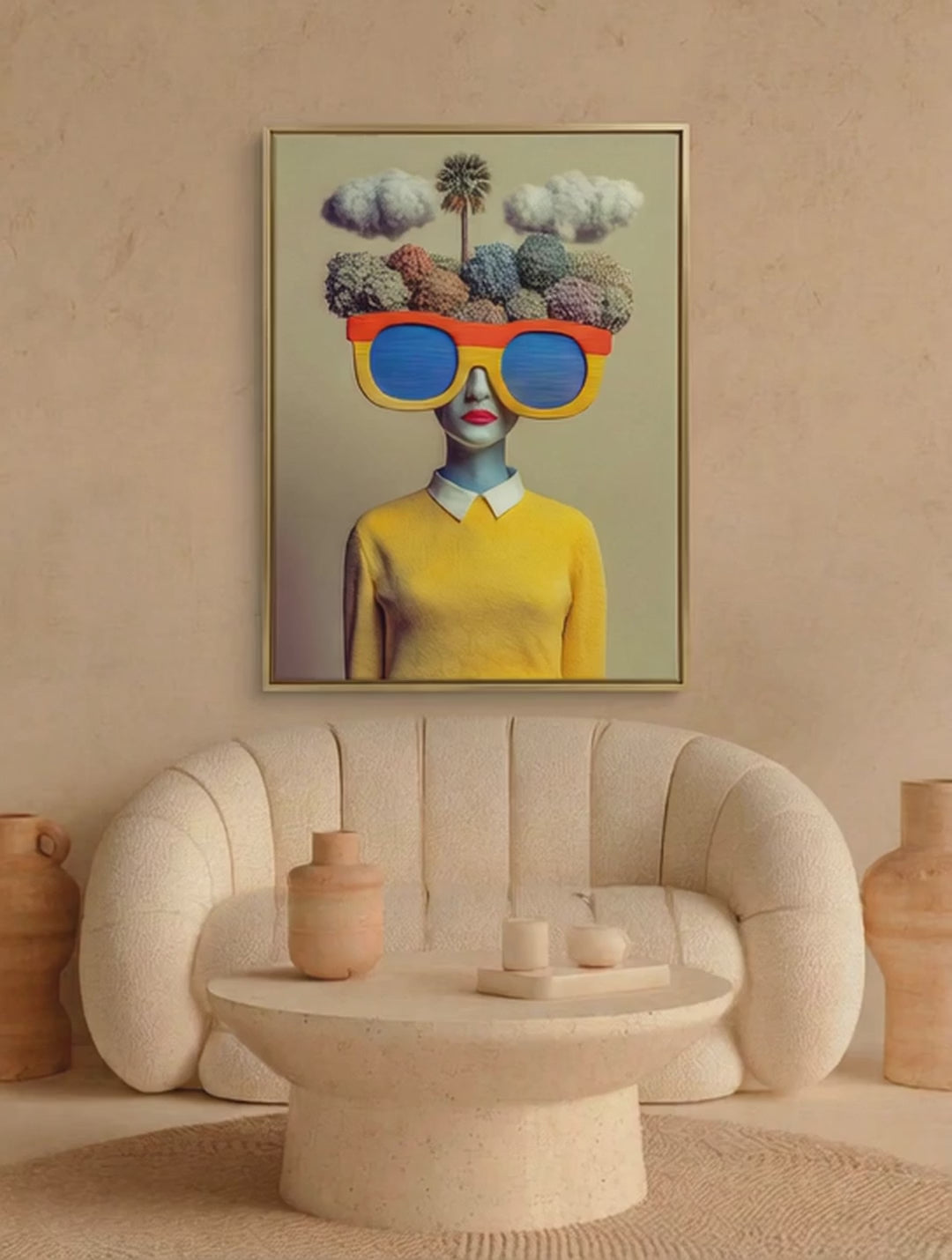 Garden Vision – Surreal Retro Botanical Portrait Wall Art 432