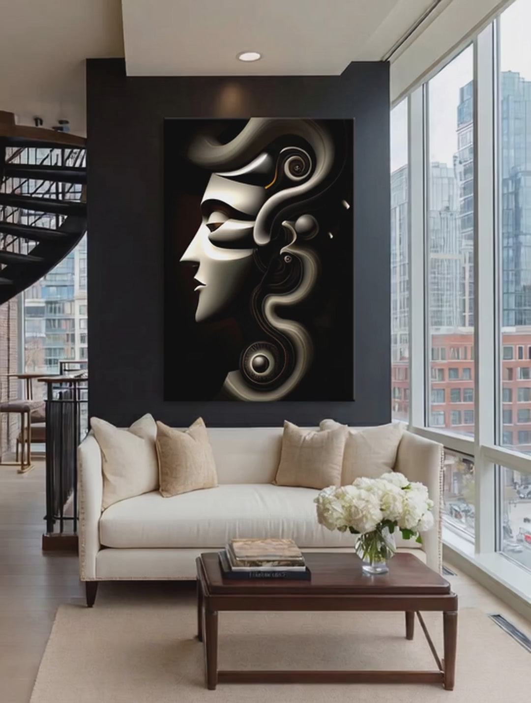 Mechanical Muse – Surreal Sculptural Portrait Wall Art 531