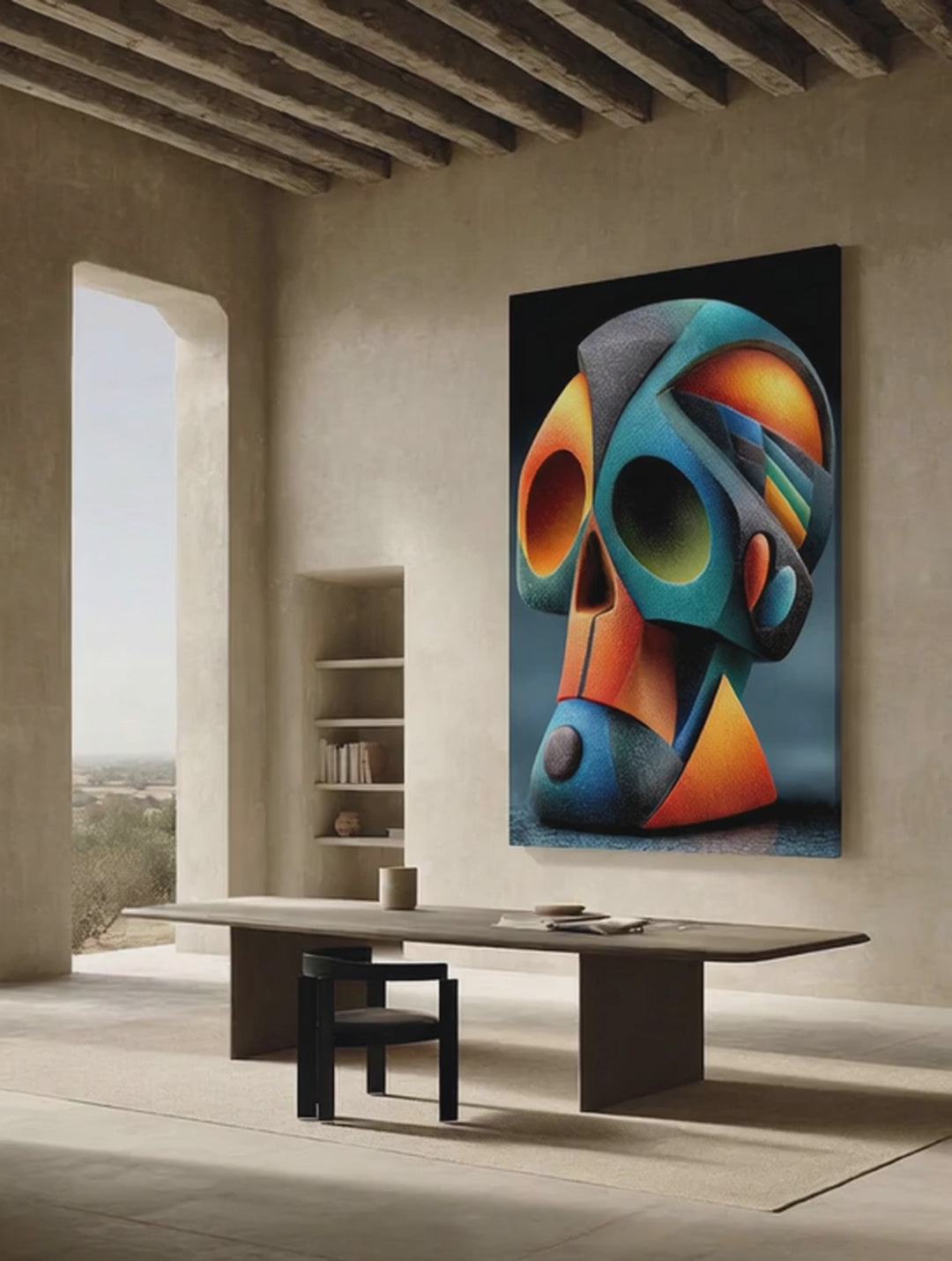 Prismatic Vision – Surreal Cubist Profile Wall Art 462