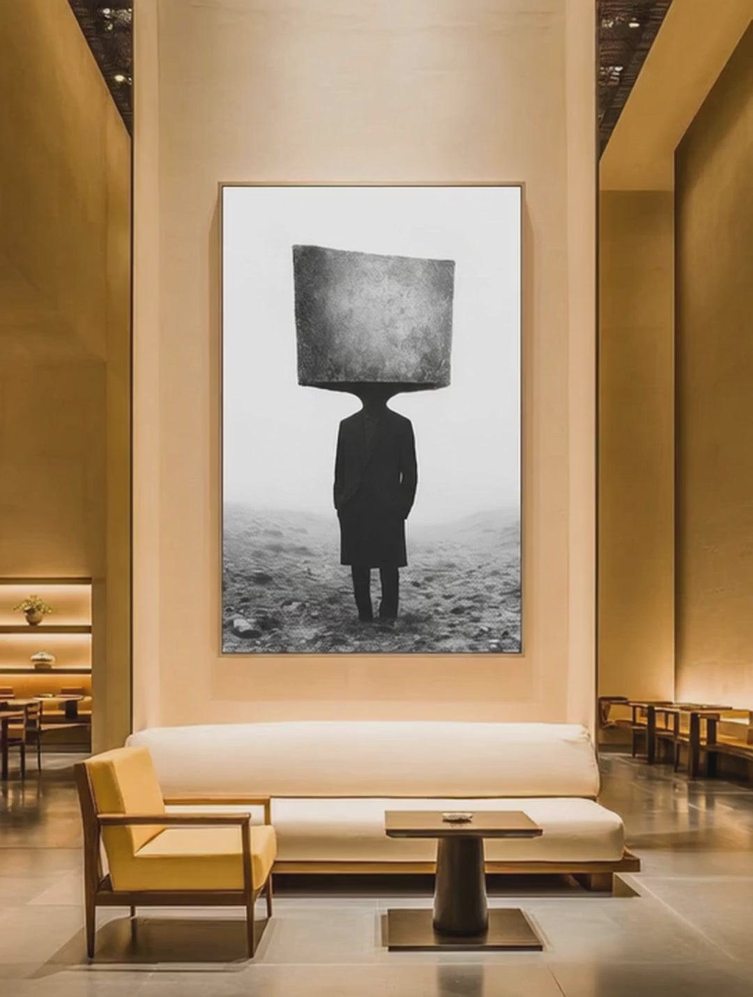 Conceptual Brutalist Portrait – Surreal Brutalist Wall Art 029