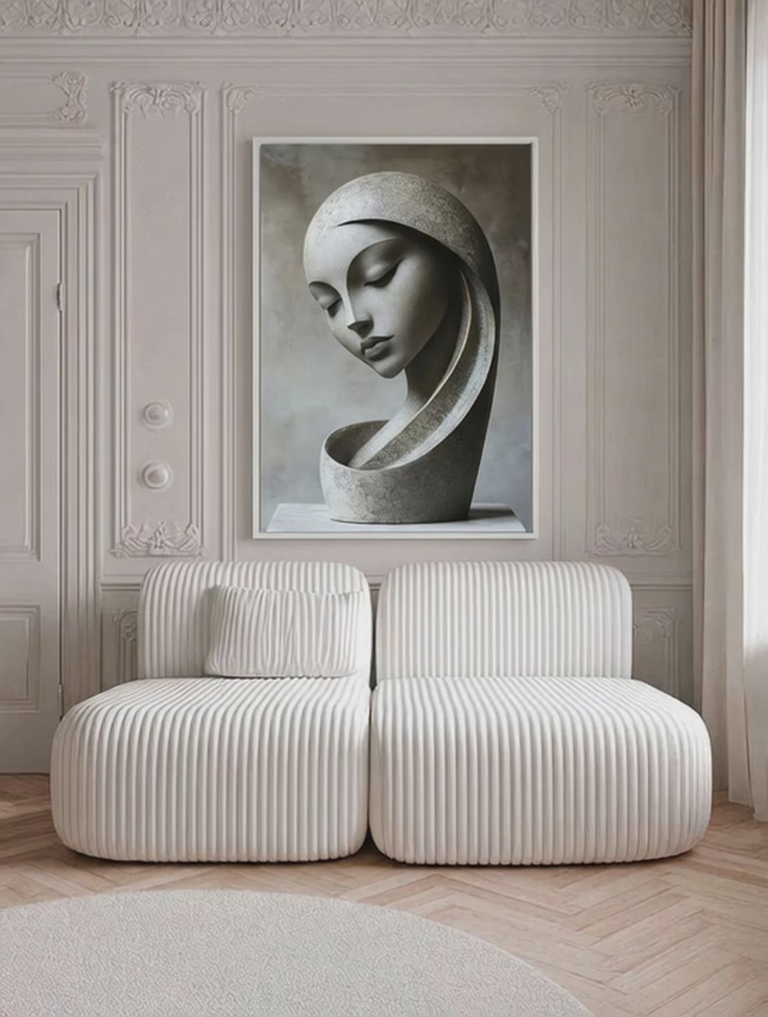 Minimal Stone Figure – Surreal Minimalist Wall Art 074