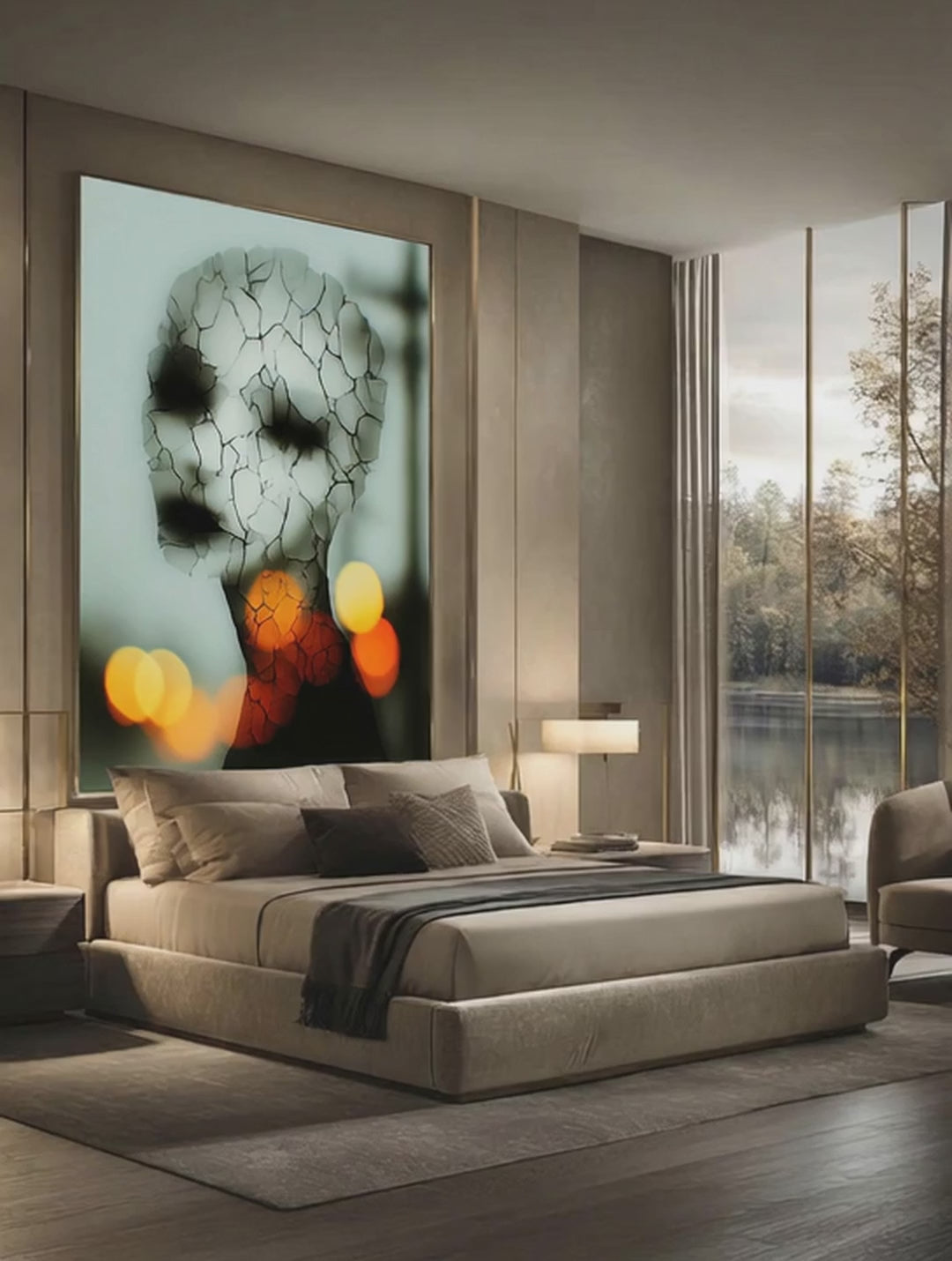 Cracked Light – Surreal Fractured Figure Wall Art 581
