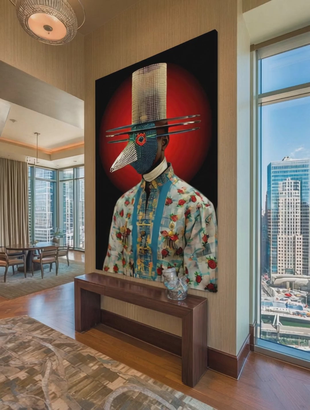 Masked and Adorned – Surreal Fashion Ceremonial Wall Art 440