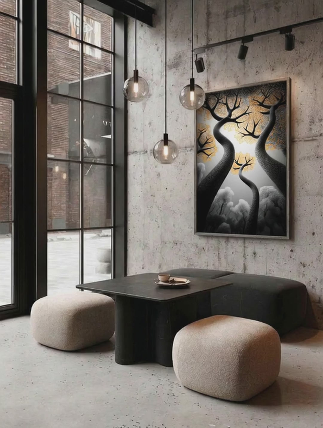 Golden Ascent – Surreal Autumn Forest Wall Art 541
