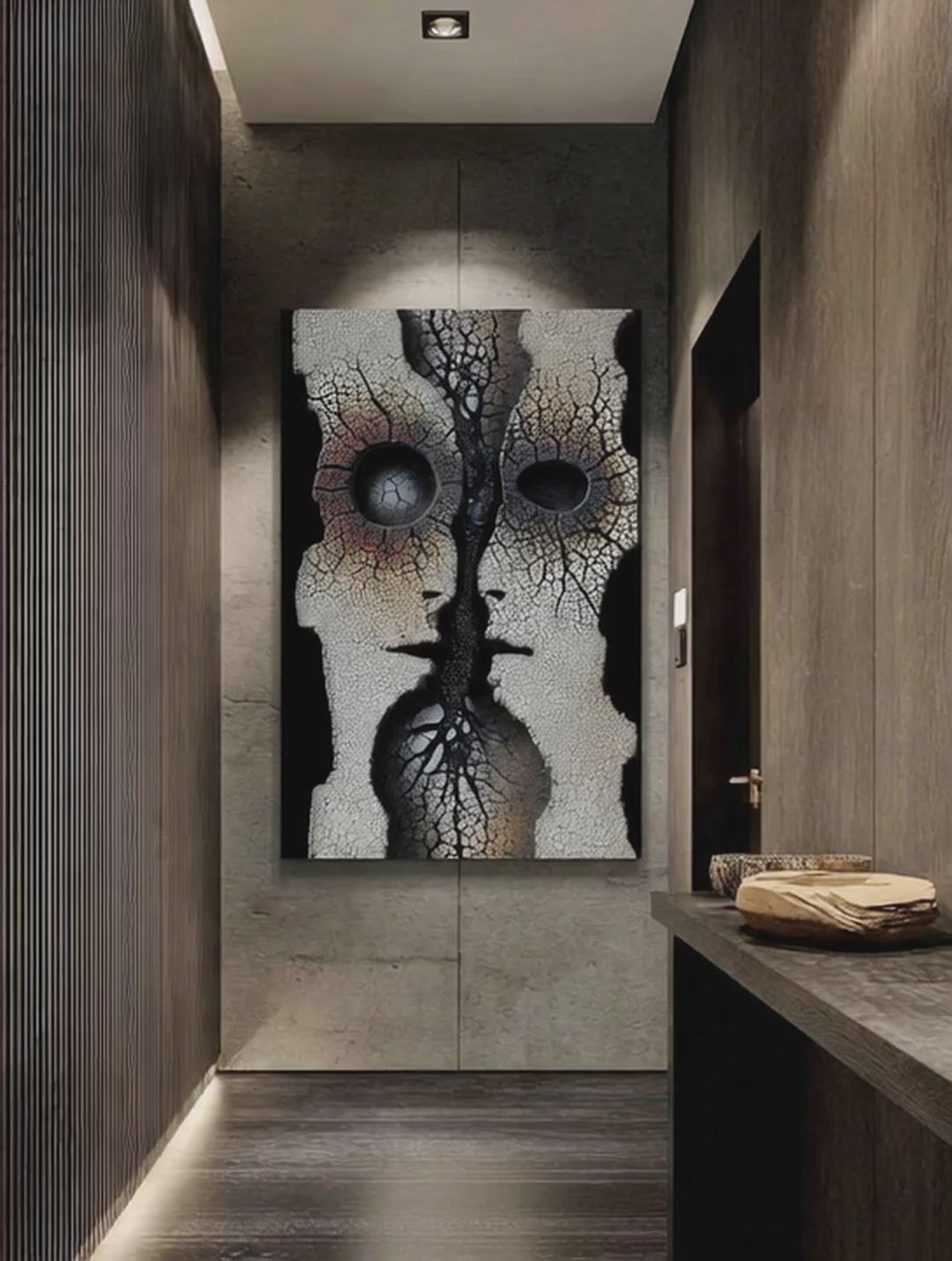 Stone Resonance – Surreal Wabi Sabi Dual Profile Wall Art 587