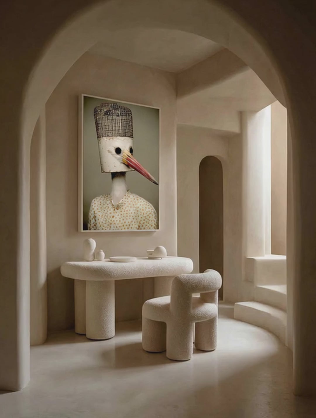 Whimsical Bird Portrait – Surreal Whimsical Wall Art 491