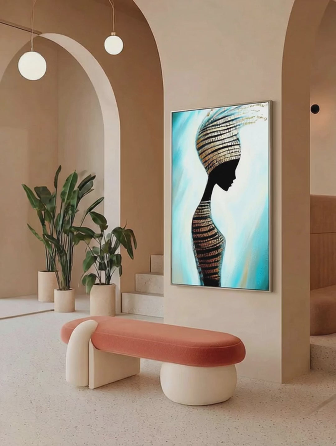 Scripted Soul – Surreal Gold Text Silhouette Wall Art 473
