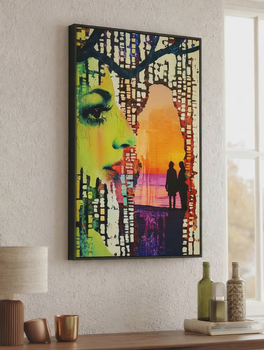 Threshold – Surreal Coastal Lime Silhouette Wall Art 565