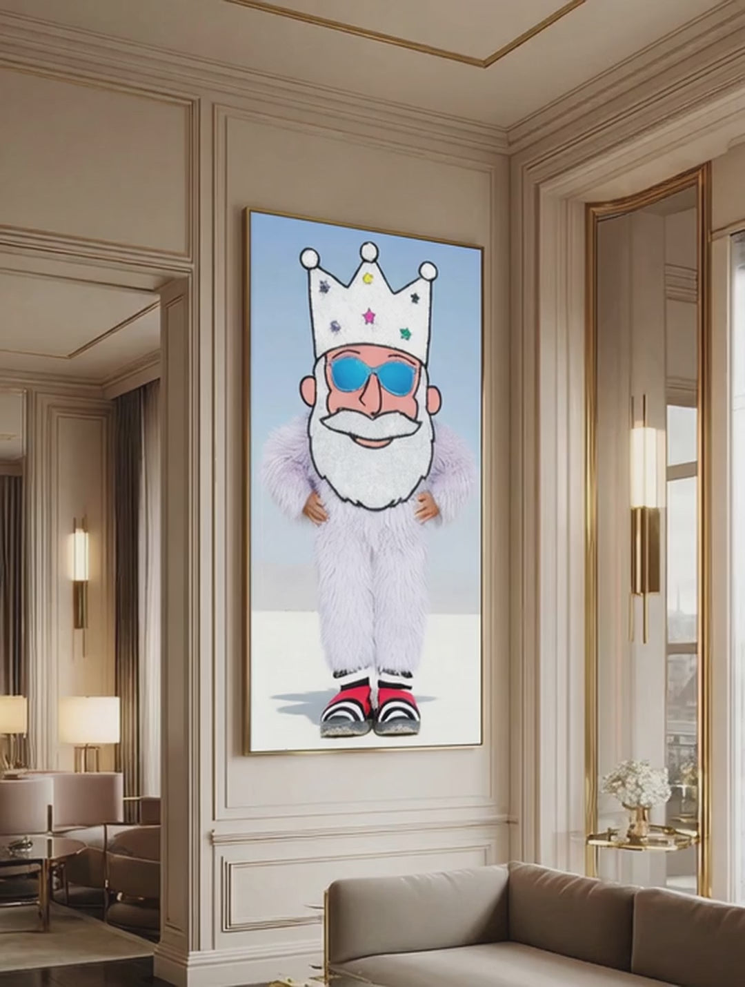 Contemporary Plush King – Surreal Regal Wall Art 017