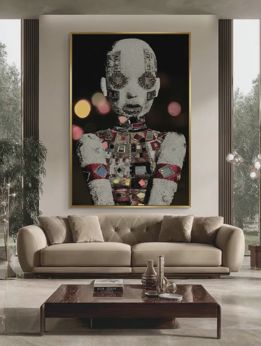 Surreal Embellished Figure – Surreal Figurative Wall Art 004