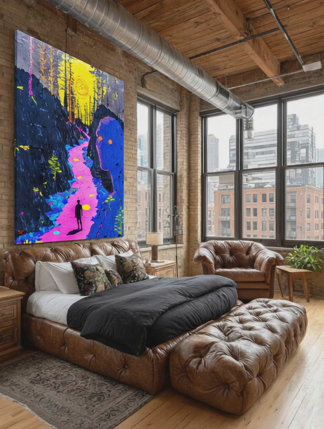Luminous Canyon – Surreal Psychedelic Landscape Wall Art 566