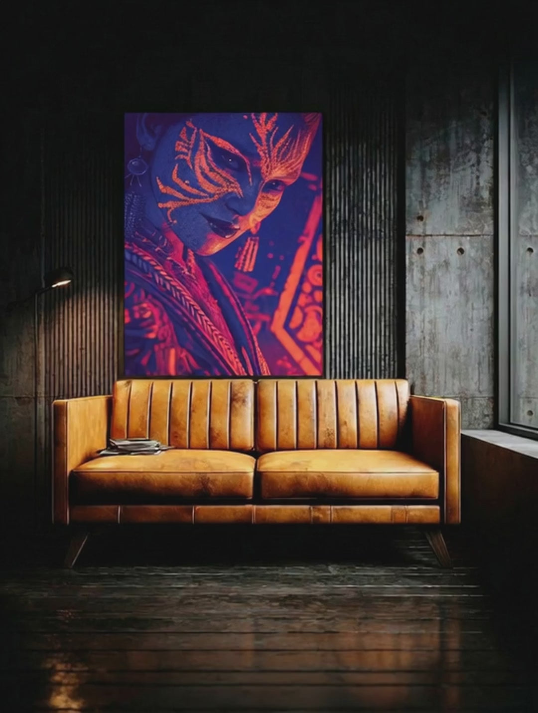 Neon Body Paint Art – Surreal Neon Wall Art 066
