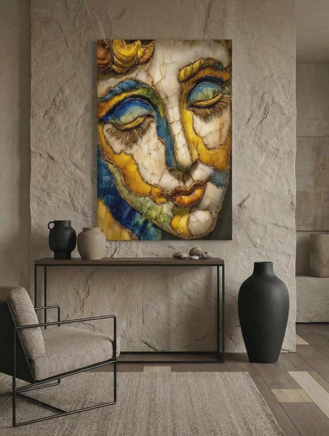 Gilded Slumber – Surreal Opulent Portrait Wall Art 550